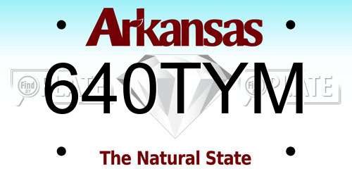 640TYM Arkansas License Plate