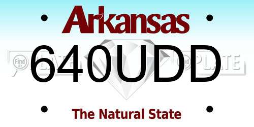 640UDD Arkansas License Plate
