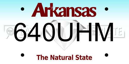 640UHM Arkansas License Plate