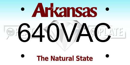 640VAC Arkansas License Plate