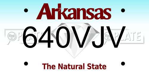 640VJV Arkansas License Plate