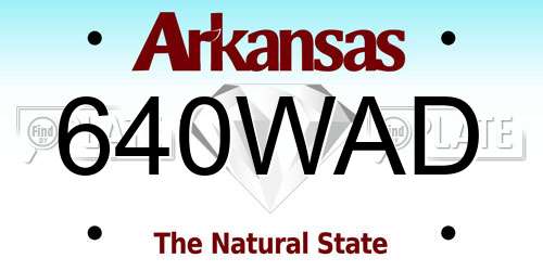 640WAD Arkansas License Plate