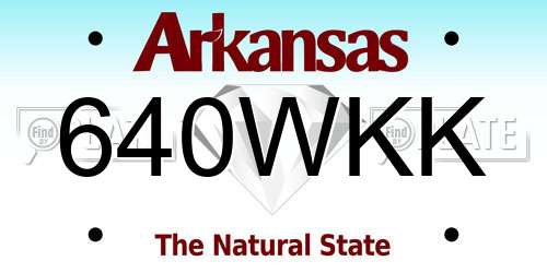 640WKK Arkansas License Plate