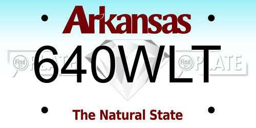 640WLT Arkansas License Plate