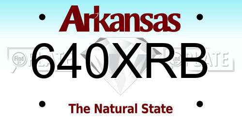 640XRB Arkansas License Plate