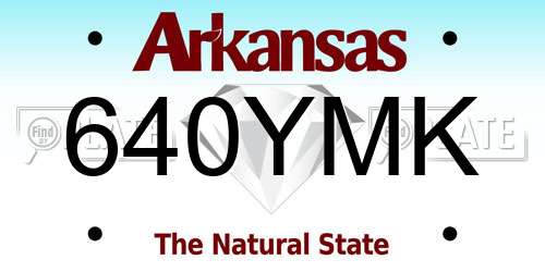 640YMK Arkansas License Plate