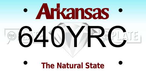 640YRC Arkansas License Plate