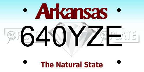 640YZE Arkansas License Plate