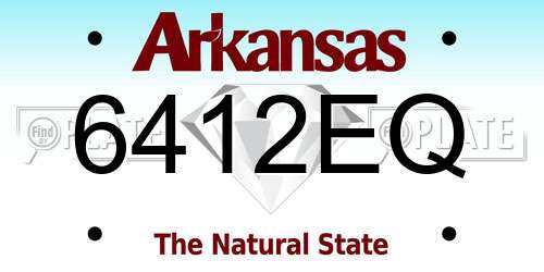 6412EQ Arkansas License Plate