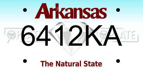 6412KA Arkansas License Plate