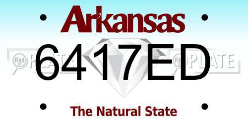 6417ED Arkansas License Plate