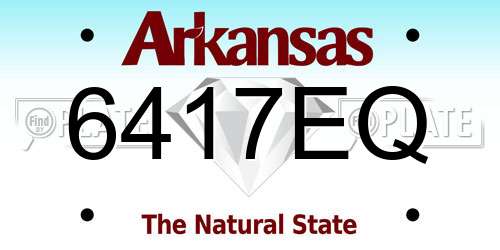 6417EQ Arkansas License Plate