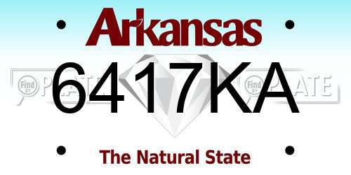 6417KA Arkansas License Plate