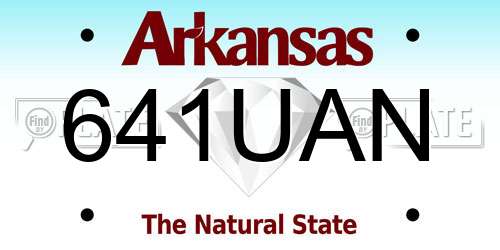 641UAN Arkansas License Plate