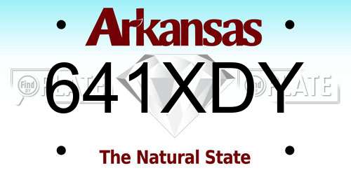641XDY Arkansas License Plate