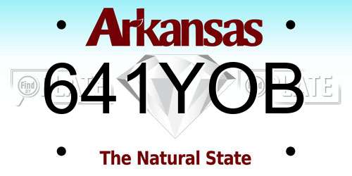 641YOB Arkansas License Plate