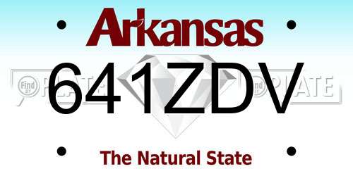641ZDV Arkansas License Plate