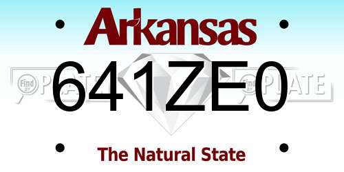 641ZE0 Arkansas License Plate