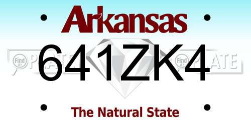 641ZK4 Arkansas License Plate