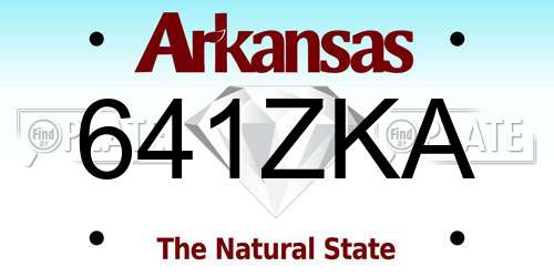 641ZKA Arkansas License Plate