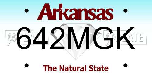 642MGK Arkansas License Plate