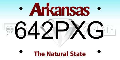 642PXG Arkansas License Plate