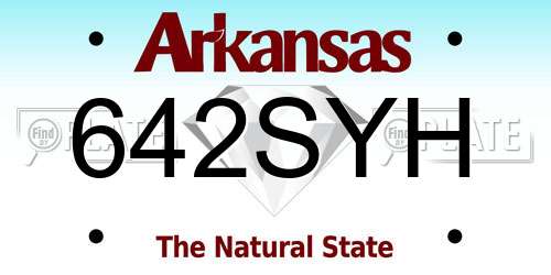 642SYH Arkansas License Plate