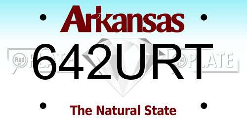 642URT Arkansas License Plate