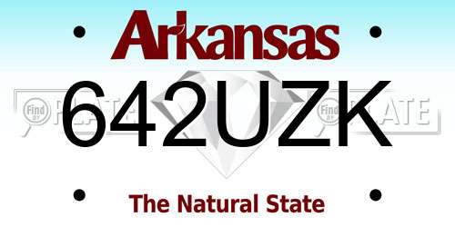 642UZK Arkansas License Plate