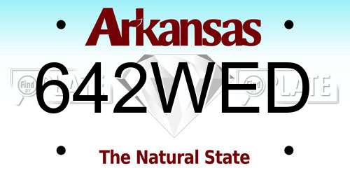 642WED Arkansas License Plate