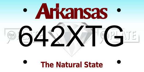642XTG Arkansas License Plate