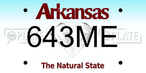 643ME Arkansas License Plate