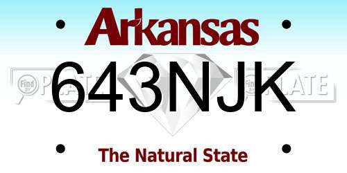 643NJK Arkansas License Plate