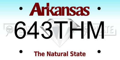643THM Arkansas License Plate