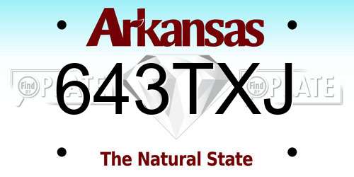 643TXJ Arkansas License Plate
