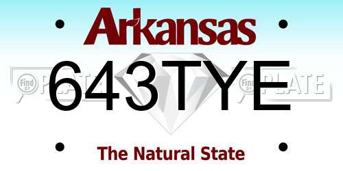 643TYE Arkansas License Plate