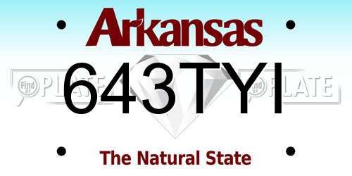 643TYI Arkansas License Plate