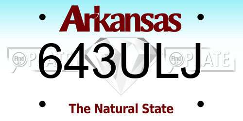 643ULJ Arkansas License Plate