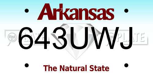 643UWJ Arkansas License Plate