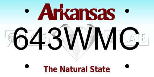 643WMC Arkansas License Plate