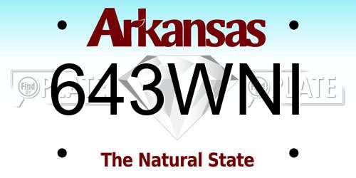643WNI Arkansas License Plate