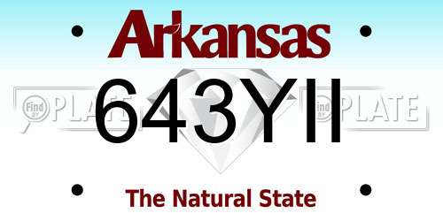 643YII Arkansas License Plate