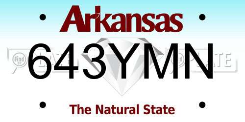 643YMN Arkansas License Plate