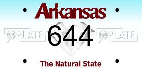644 Arkansas License Plate