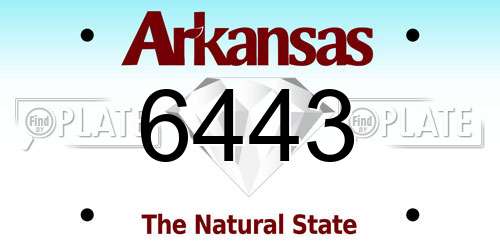 6443 Arkansas License Plate