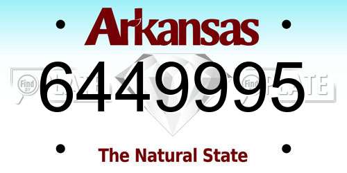 6449995 Arkansas License Plate