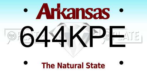 644KPE Arkansas License Plate