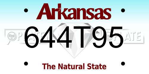 644T95 Arkansas License Plate