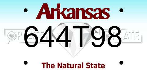 644T98 Arkansas License Plate