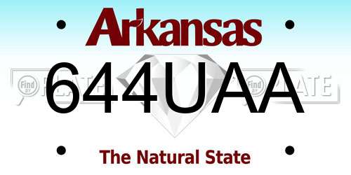 644UAA Arkansas License Plate